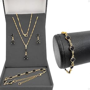 Corrente Veneziana Feminina Pulseira Brincos Pingente