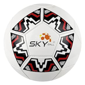 Kit 5 Bolas Futebol Infantil Sky Costurada Sintético Branco
