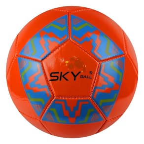 Kit 5 Bolas Futebol Infantil Sky Costurada Sintético Laranja