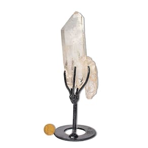 BiTerminado Quartzo Cristal Natural Bruto 16cm 284g com Base