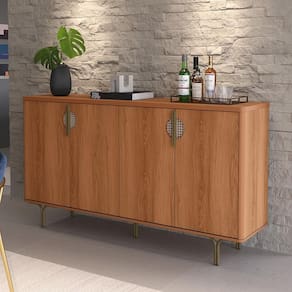 Buffet Lukaliam Móveis 4 Portas Marsala 1.60m Pés de Ferro