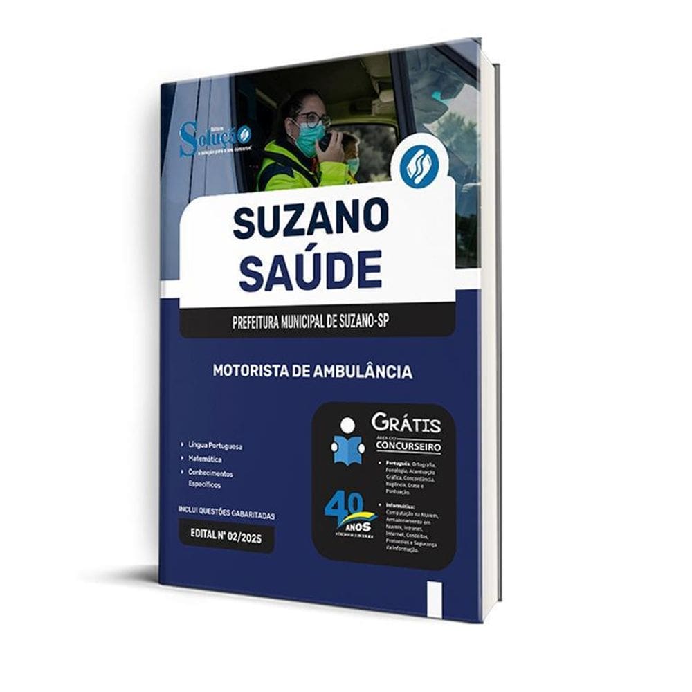 Apostila Suzano Saúde 2025 - Motorista De Ambulância