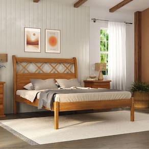 Cama Casal em Madeira Maciça Gramado Móveis Nathalia