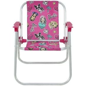 Cadeira De Praia Infantil Bel Barbie Em Alumínio Rosa