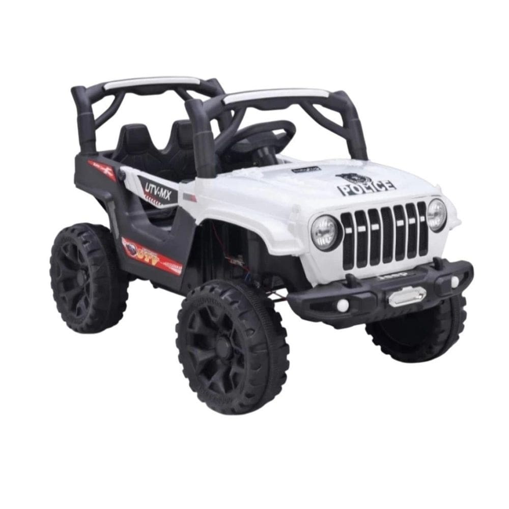 Carro Elétrico Policial Off Road Branco 12V C/R - Shiny Toys