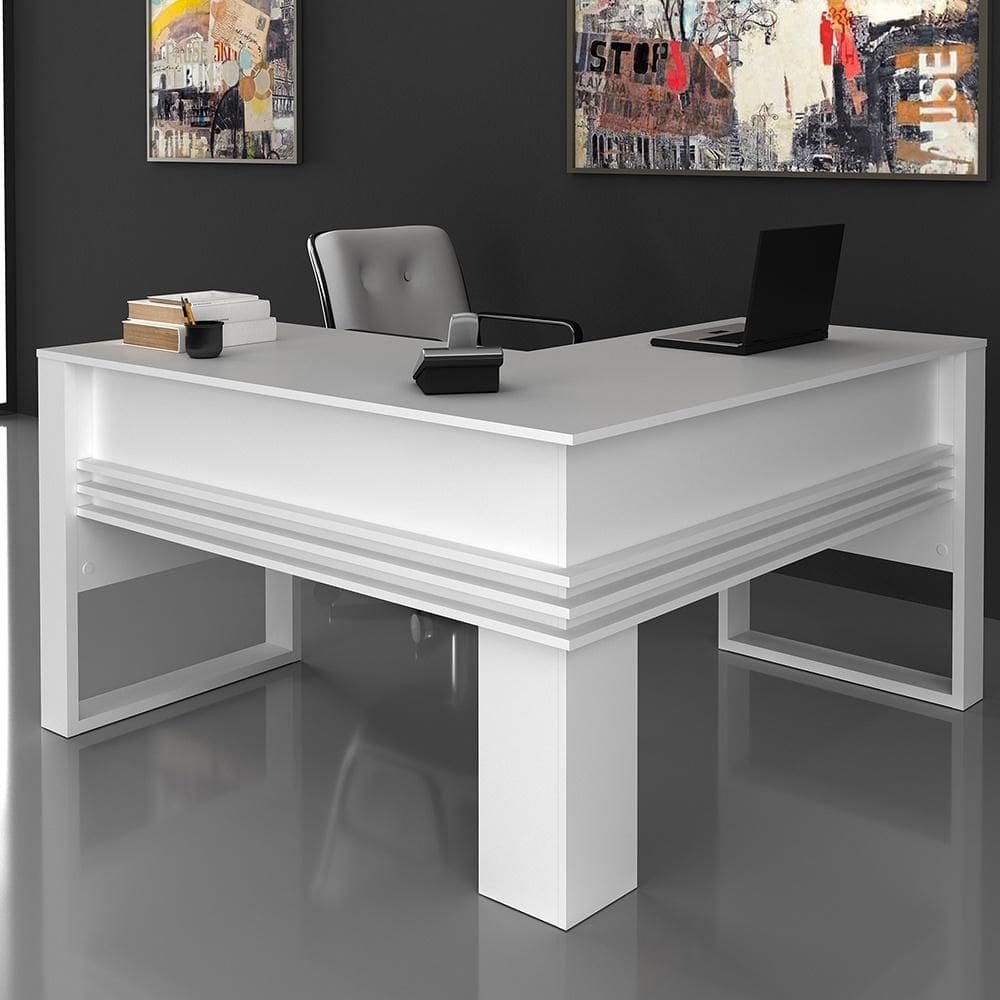 Mesa para Escritório em L ME4145 Branco Tecnomobili