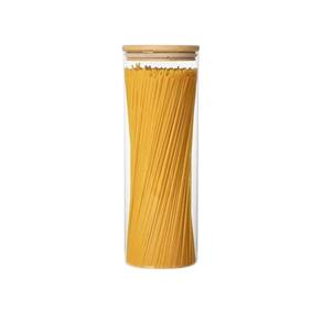 Porta Mantimentos Hermético de vidro e Tampa Bambu 1,5L