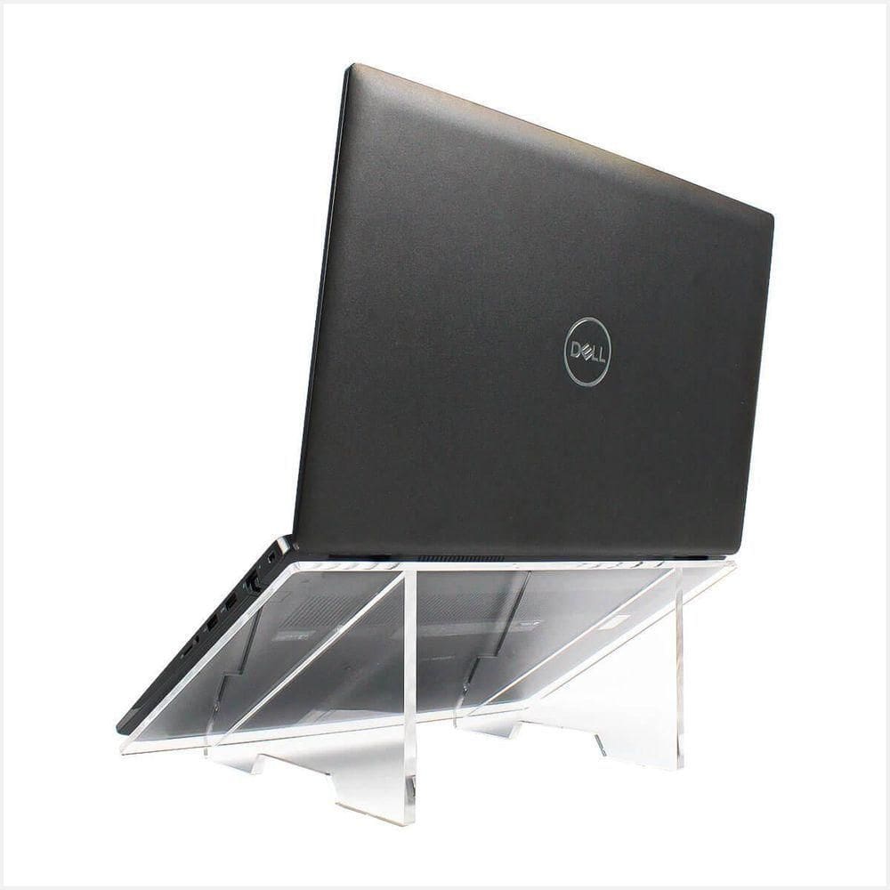 Suporte Base Notebook 15 Ergonômico Inclinado Acrílico Premium Transparente Organizador Escritório