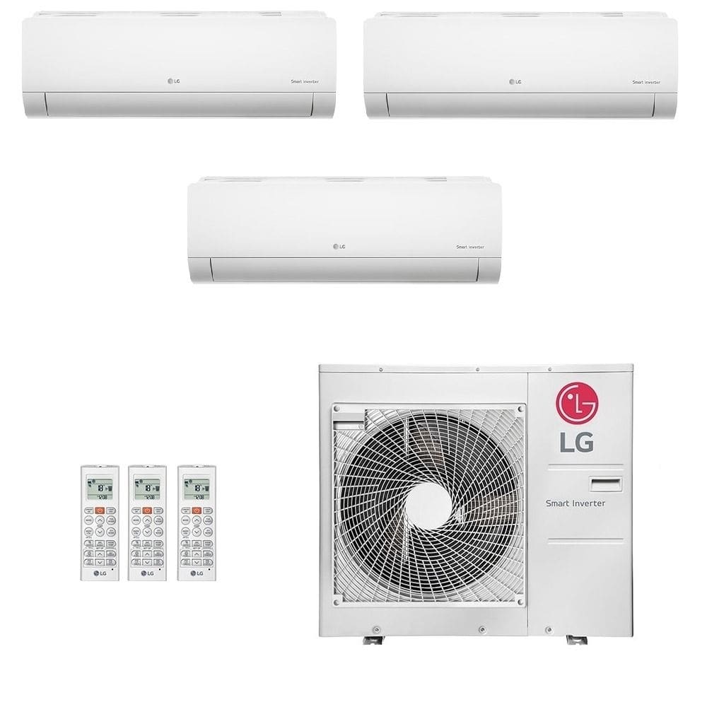 Ar-Condicionado Multi Split Inverter LG 30.000 (1x Evap HW 9.000 + 1x Evap HW 12.000 + 1x Evap HW 18.000) Quente/Frio 220V