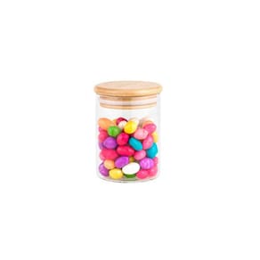 Porta Mantimentos Hermético de vidro com Tampa de Bambu 250ml