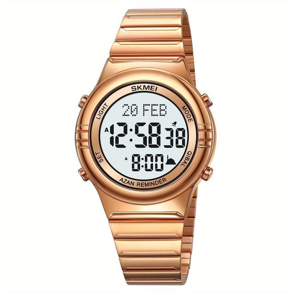 Relógio Digital Masculino Fashion Da Skmei Com Cronômetro Função De Data Resistência À Água Rosa Dourado