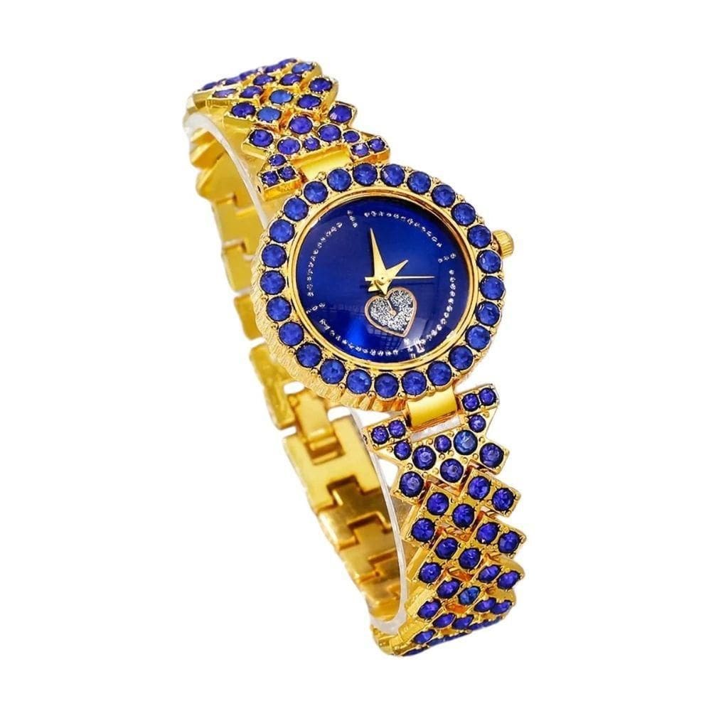 Conjunto De 6 Peças De Relógio De Moda Com Pedras Azul