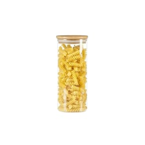 Porta Mantimentos Hermético de vidro com Tampa de Bambu 1L
