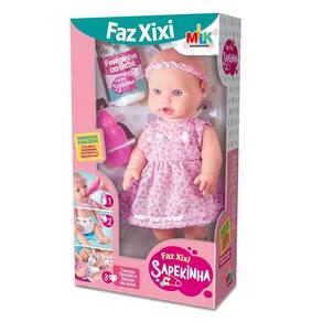 Boneca Bebezão Faz Xixi Com Fralda E Mamadeira Brinquedo