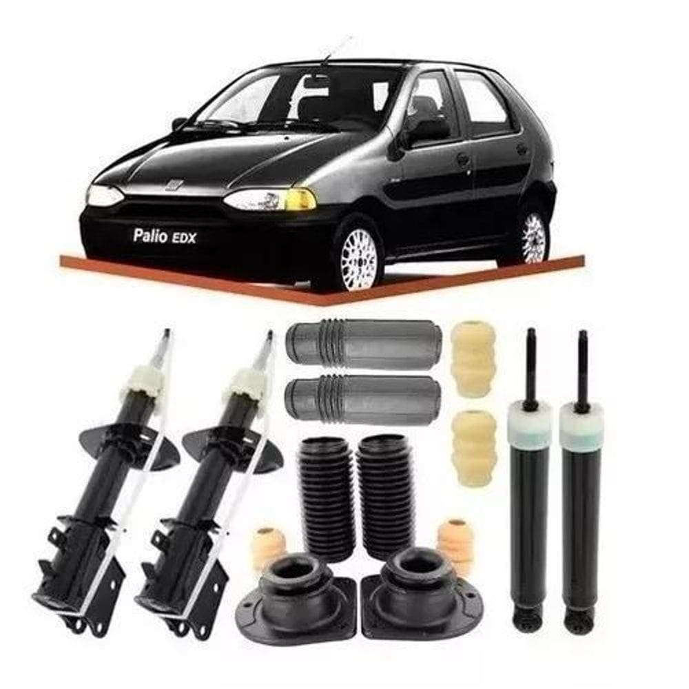4 Amortecedor+ 4 Kit Suspensão Palio 96...