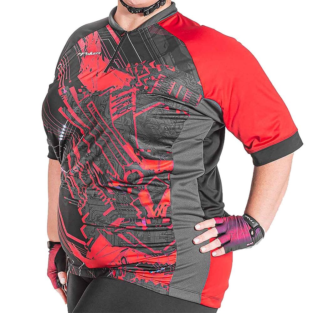 Camisa de Ciclismo Poker Hanya Plus Size Feminino Masculino