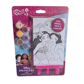 Kit De Tela Para Colorir C/ Cavalete Princesas - Toyng 54955