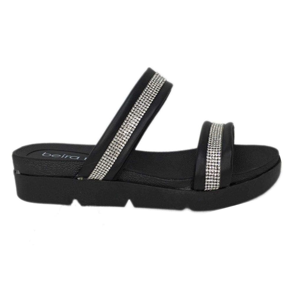 Tamanco Feminino Beira Rio Papete Tiras Brilhantes