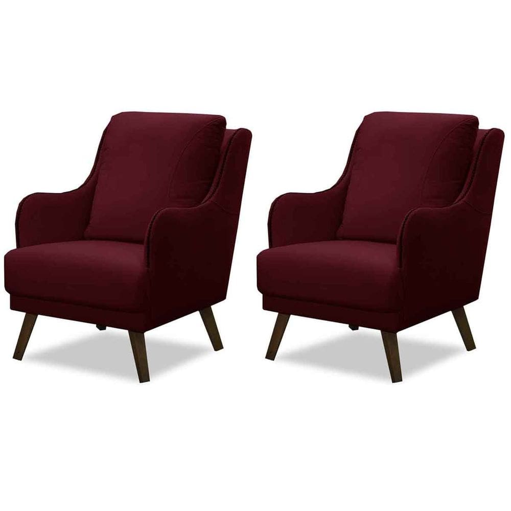 Kit 2 Poltronas para Sala Decorativas c/ Tachas Sarah