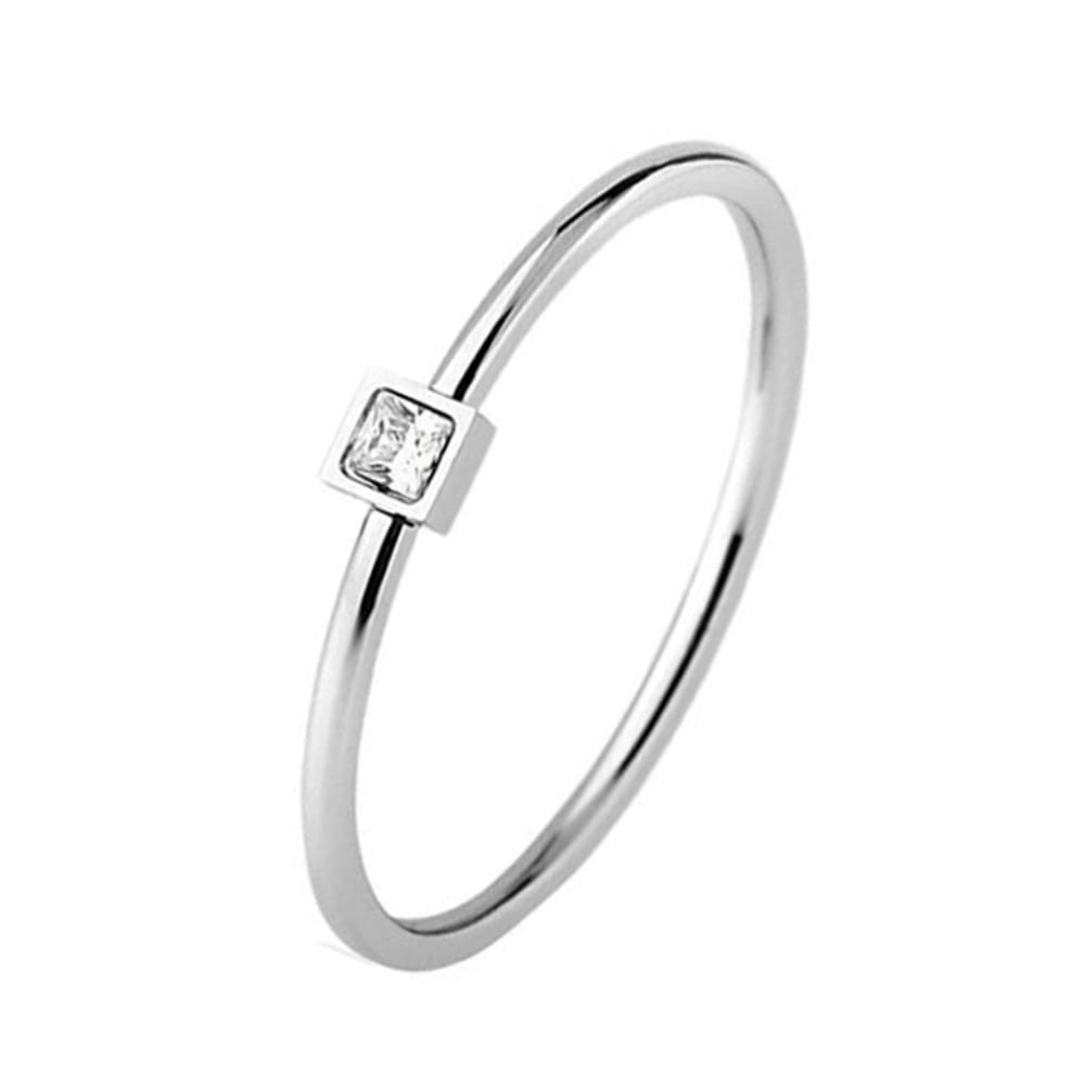 Anel de Aço Solitário Berlim Zircônia 3mm