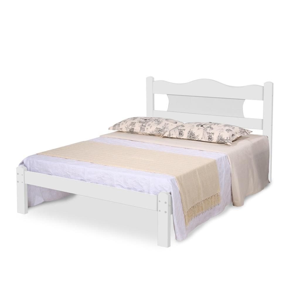 Cama Casal com Cabeceira Bell Branco