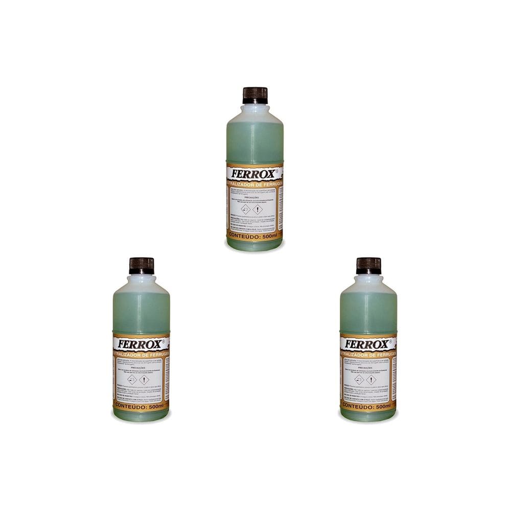 Kit C/3 - Removedor De Ferrugem Ferrox Anticorrosivo 500Ml