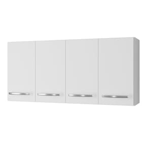 Armário Aéreo Cozinha Marah 118cm 04 Portas Branco - Desk Design
