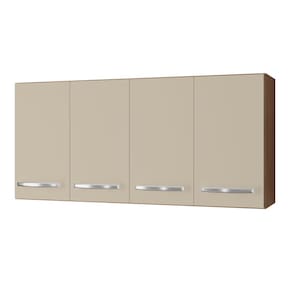 Armário Aéreo Cozinha Marah 118cm 04 Portas Savana Off White - Desk Design