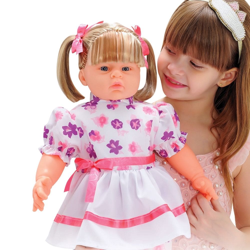 Boneca Sofi Fala 74 Frases 56cm Chupeta Brinquedo Menina