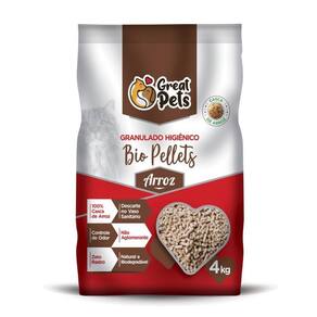 Areia Granulado De Casca Arroz Para Gatos 4kg Não Suja Patas