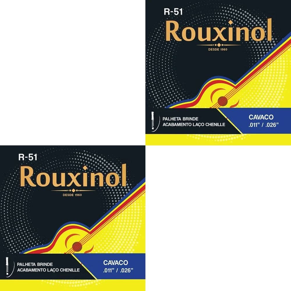 Kit 2 Encordoamento Aço Cavaquinho Rouxinol R51 0.11”
