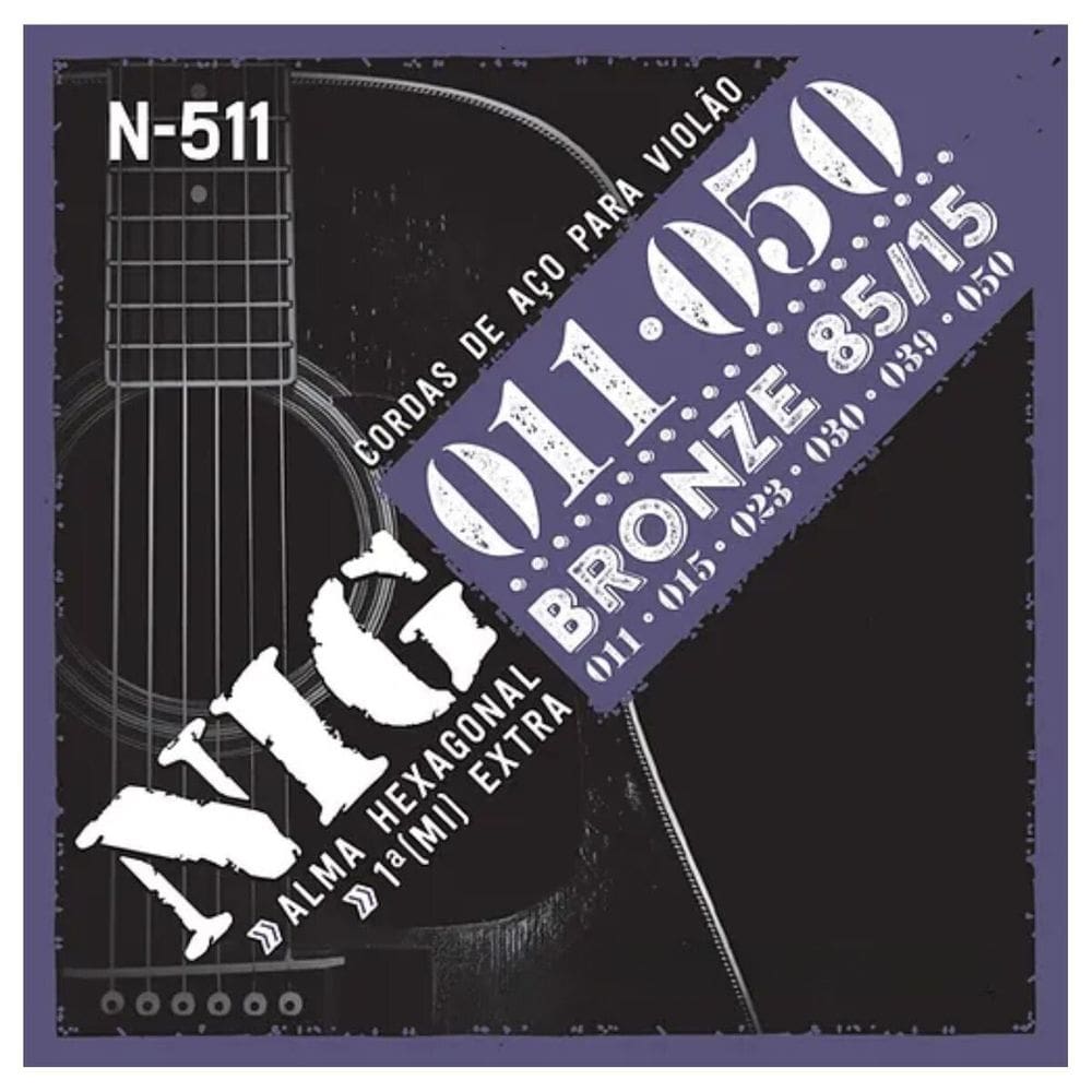 Encordoamento Violão Aço Folk Bronze Nig N-511 .011”