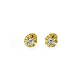 Brinco Delicado Solitário Zircônio Tragus Infantil Ouro 18k