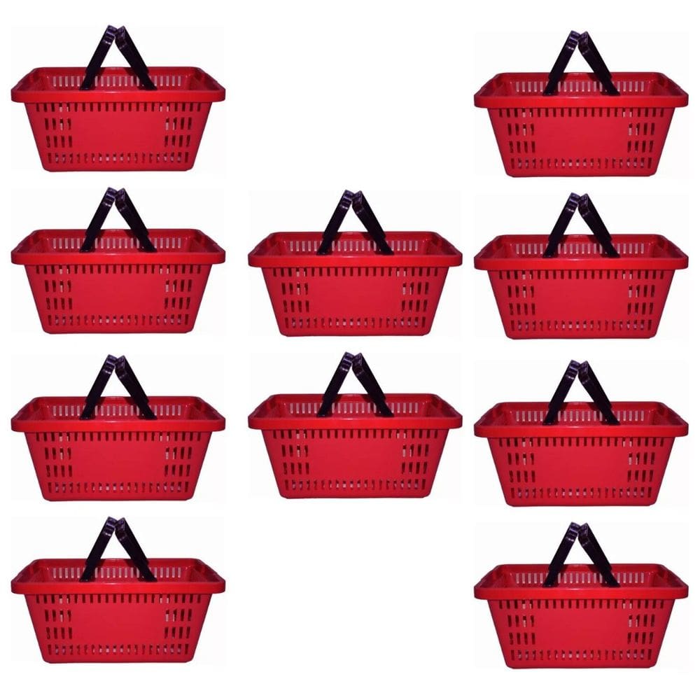 Kit 10 Cesta Plástica de Supermercado 13 Litros
