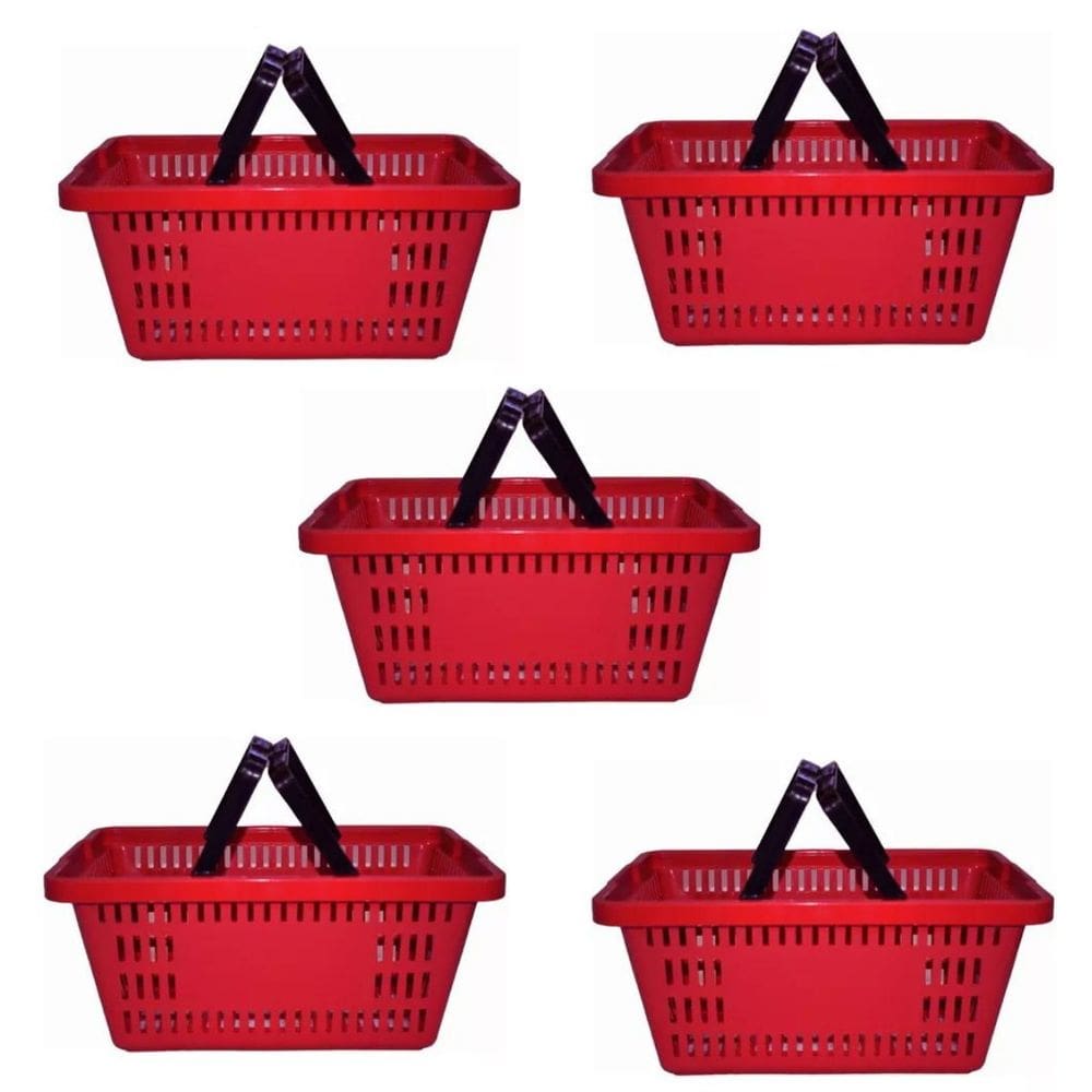 Kit 5 Cesta Plástica de Supermercado 13 Litros