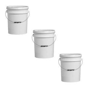 Kit 3 Balde Plástico Atóxico Alimentício 20L Tampa Hermética