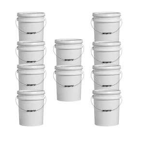 Kit 10 Balde Plástico Atóxico Alimentício 20L Tampa Hermética