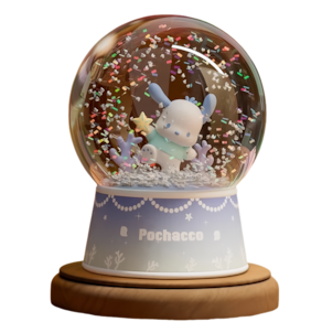 Ornamentos de brinquedo com luz noturna em forma de bola de cristal Anime Pochacco