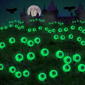 Decorações de Halloween Dazzle Bright Solar Eyeball Lights, pacote com 4