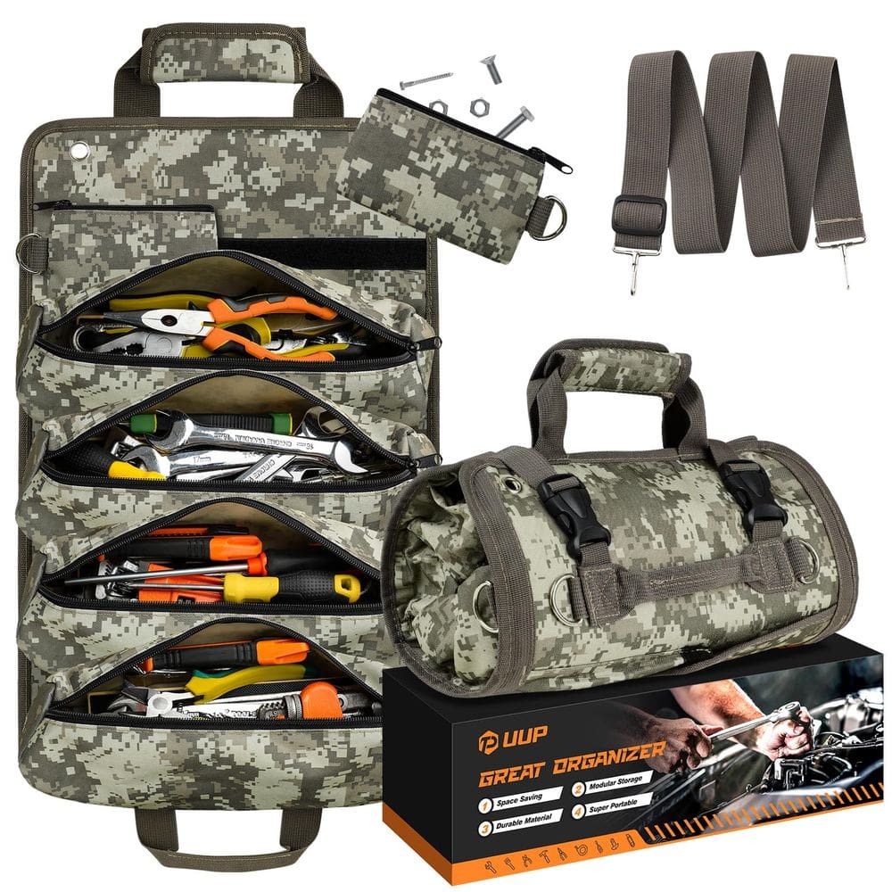 Bolsa de ferramentas Roll UP Camuflage com 2 bolsos removíveis