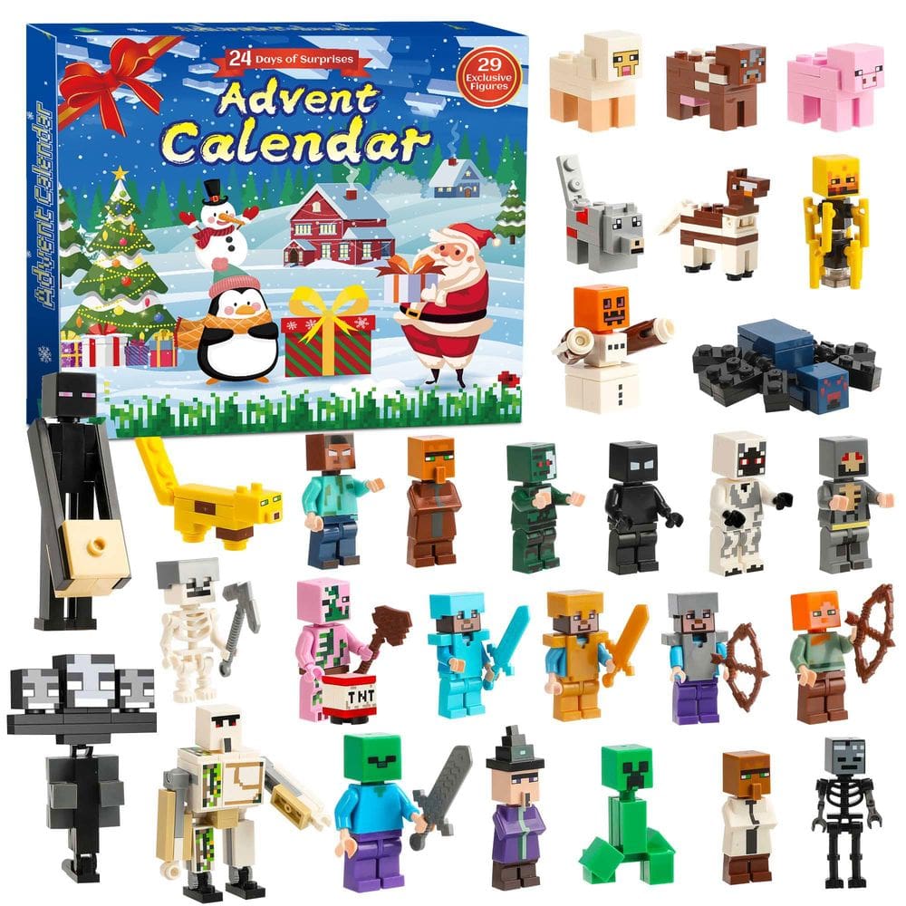 Calendário do Advento Pixeloom 2024 com 29 figuras de anime para crianças a partir de 3 anos