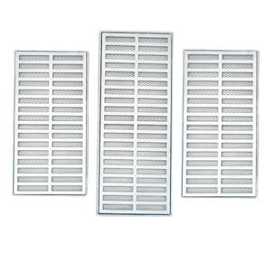 Grelha Ralo Quintal Alumínio 20x130 com Tela Anti Insetos em Módulos ( 1 20cm x 50cm + 2 20cm x 40cm)