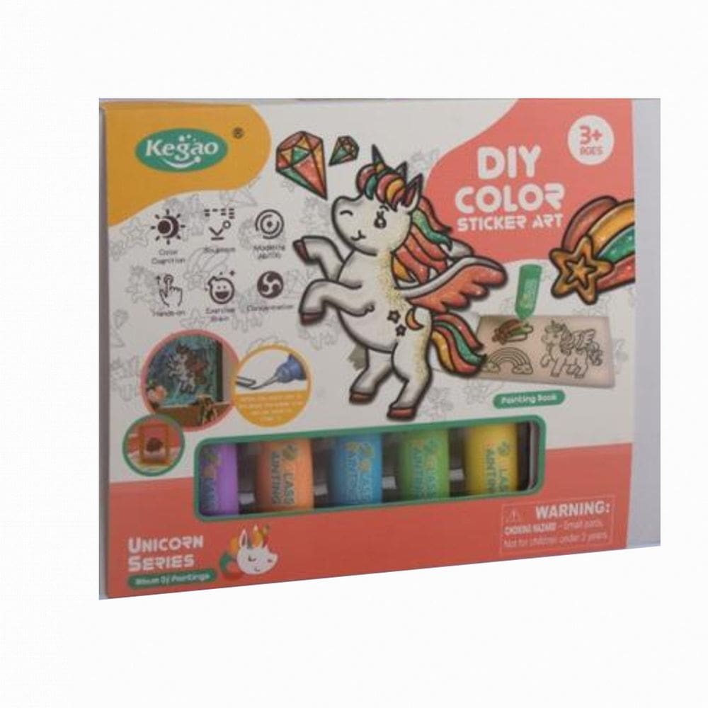 Livro Para Colorir Com Fábrica De Adesivo Unicornios AXM-225