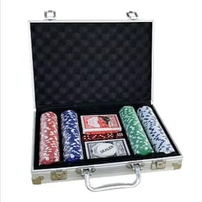Maleta De Poker 200 Fichas Com Cores Preto Azul Verde E Azul Claro Jogo Completo E Elegante