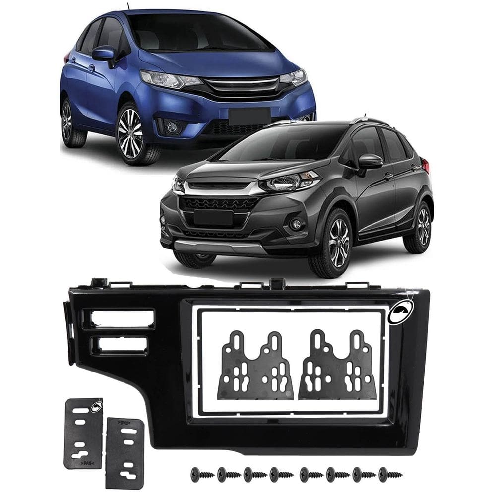 Moldura De Painel 1 Din e 2 Din Honda WR-V Para Cd Dvd - Black Piano
