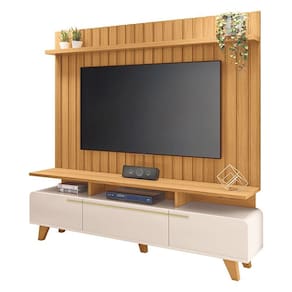 Rack Bancada Essenza e Painel Link 2.0 Off White Cinamomo – HB Móveis