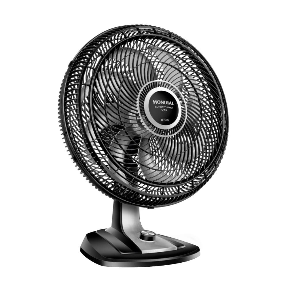 Ventilador de Mesa Mondial Super Turbo 50cm 8 Pás 150W 220V Preto/Prata - VTX-50-8P