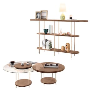 Aparador Infinity e Kit Mesa de Centro Sky Castanho – HB Móveis