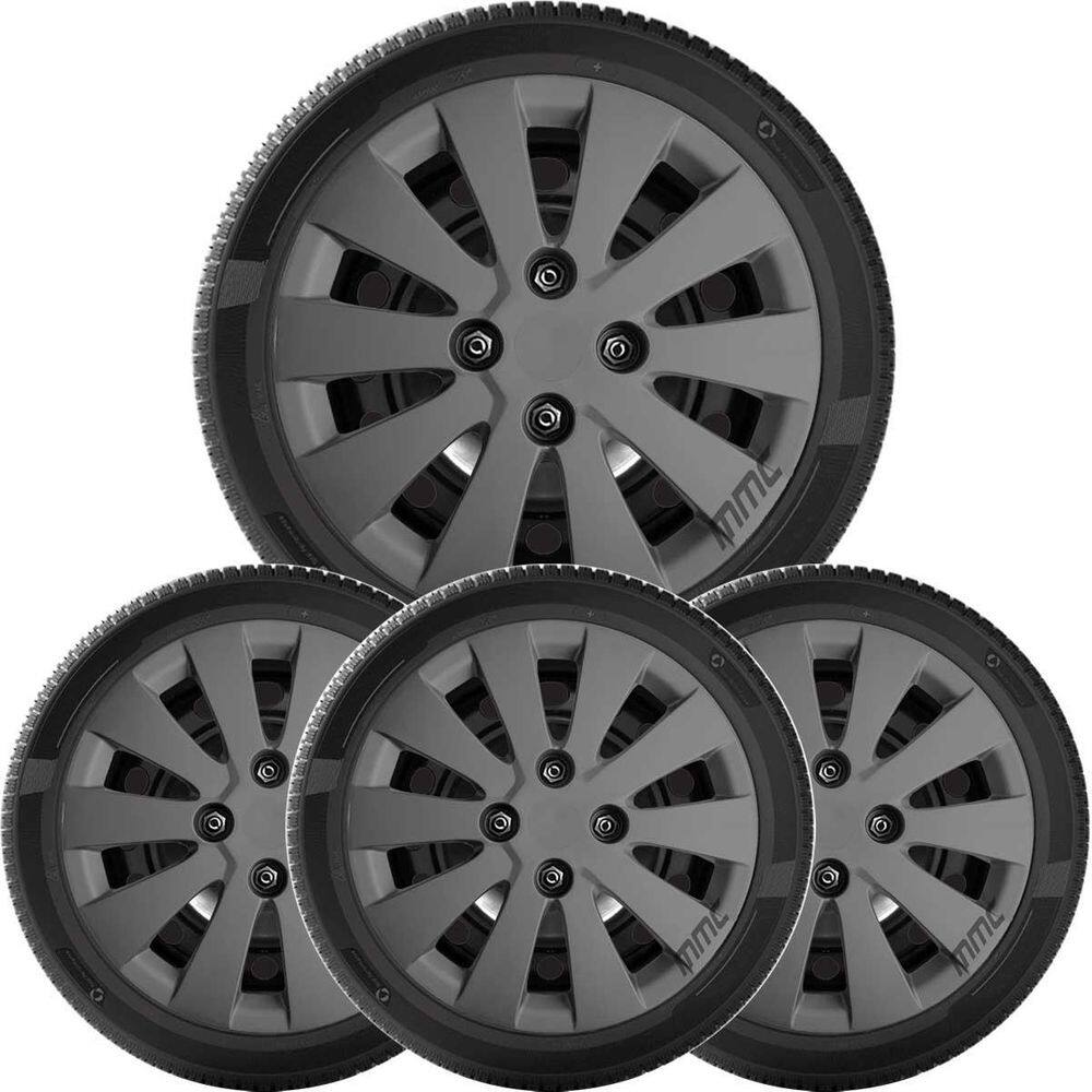 4X Calota Hb20 Hb20S Aro 14 Grafite Com Emblema 185Cb