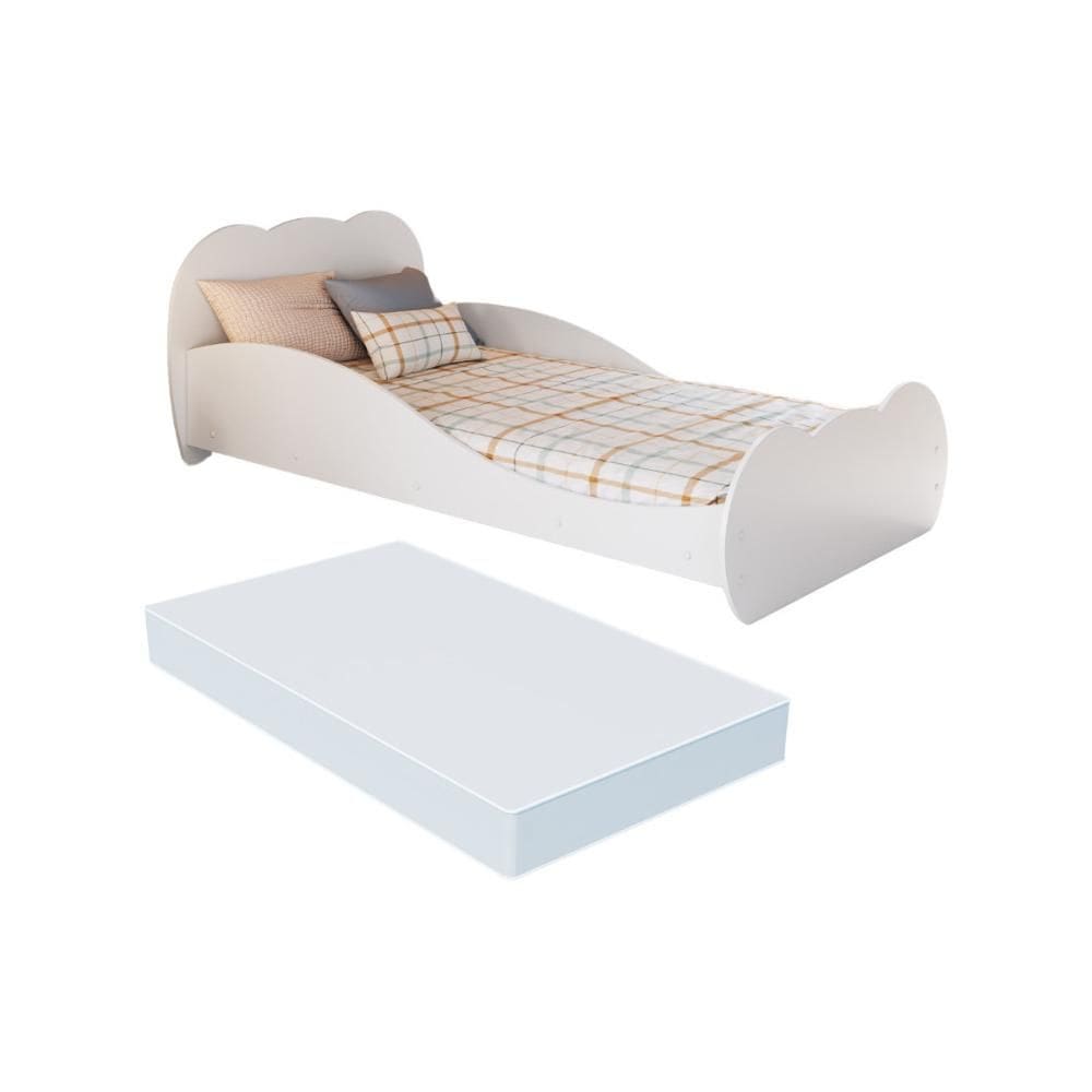 Cama de Solteiro 100% MDF com Colchão Incluso Multimóveis MP4352